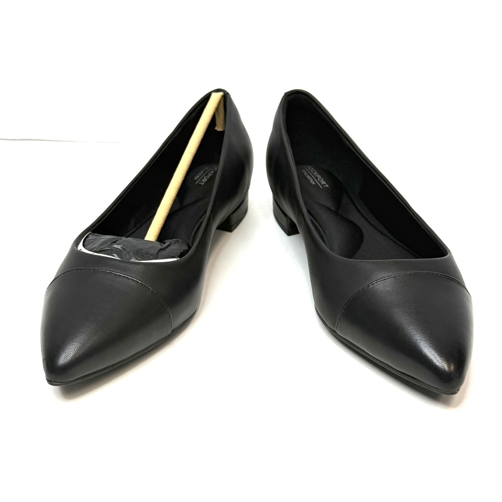 Rockport Womens Kenzie Total Motion Pointy Toe Dress Flats Black Size 8W NWT/BOX - Picture 2 of 8
